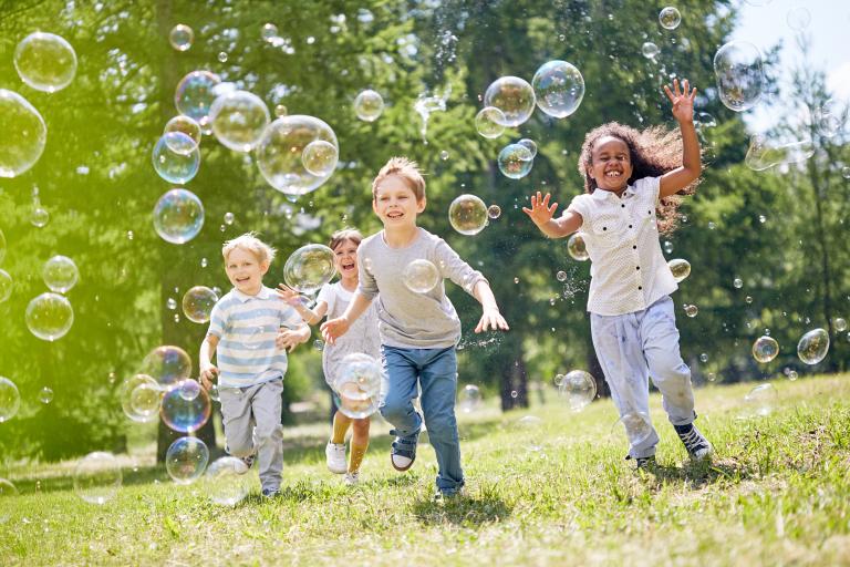 Children running