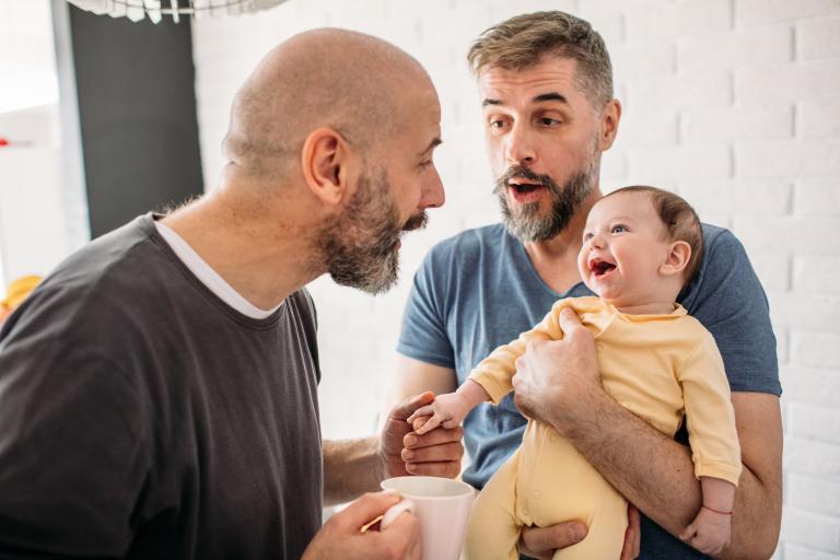 Male couple with baby